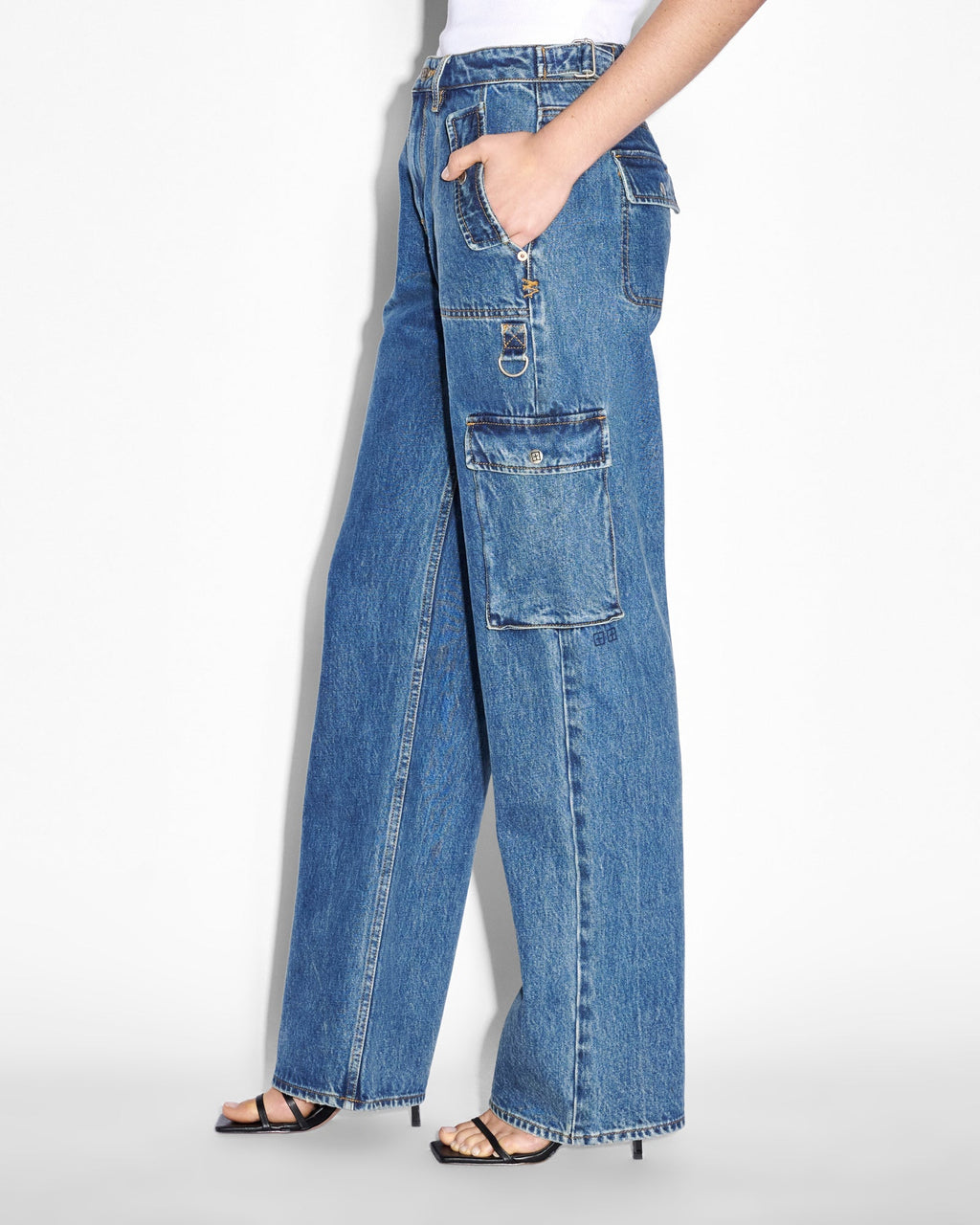 WOMENS LOW RIDER RECALL CARGO DENIM JEANS