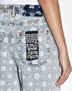 WOMENS LOW RIDER MONOGRAM SPLITS DENIM JEANS