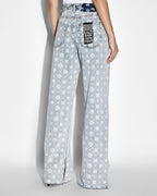 WOMENS LOW RIDER MONOGRAM SPLITS DENIM JEANS