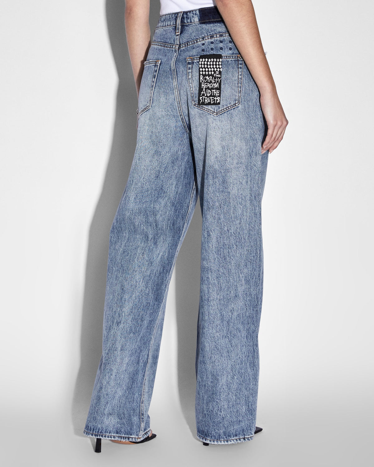 Womens Lo Key Haven Wide Denim Jeans - Denim
