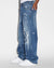 MENS  MAXX KULTURE TRASHED BAGGY DENIM JEANS