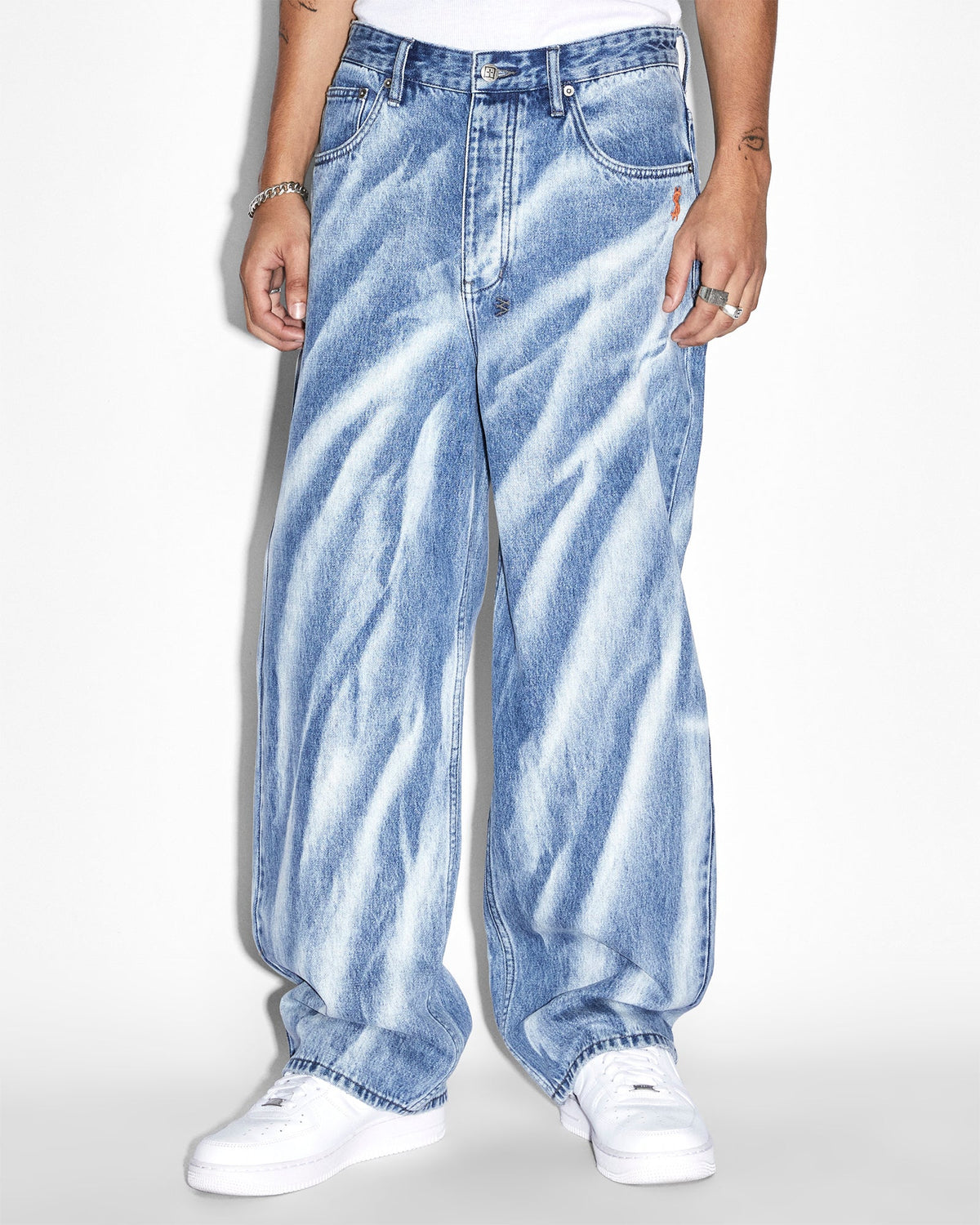 Mens Maxx Kaos Baggy Denim Jeans - Denim
