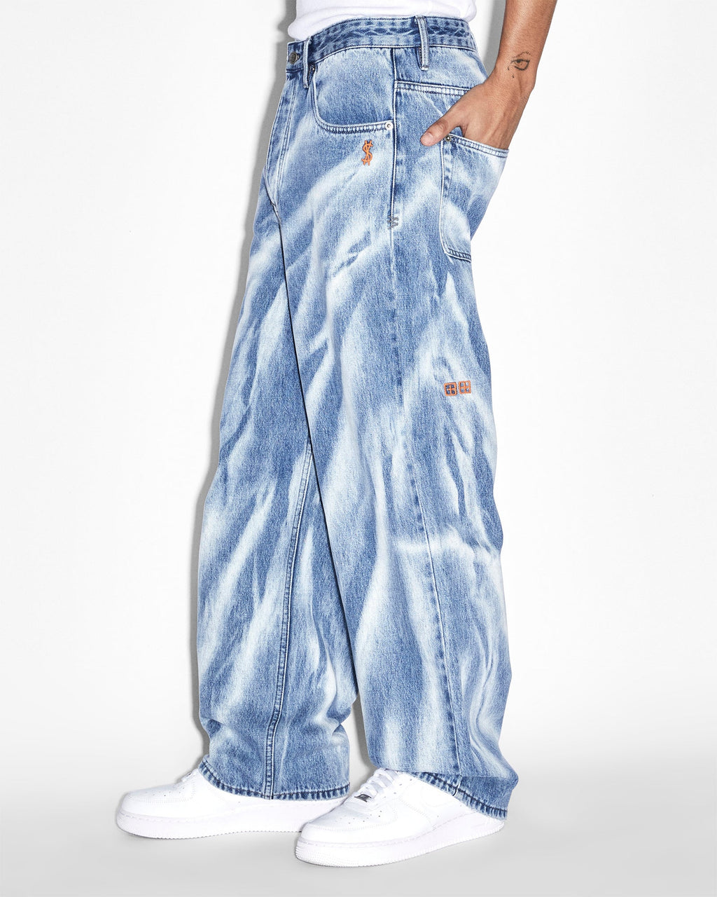 Mens Maxx Kaos Baggy Denim Jeans - Denim