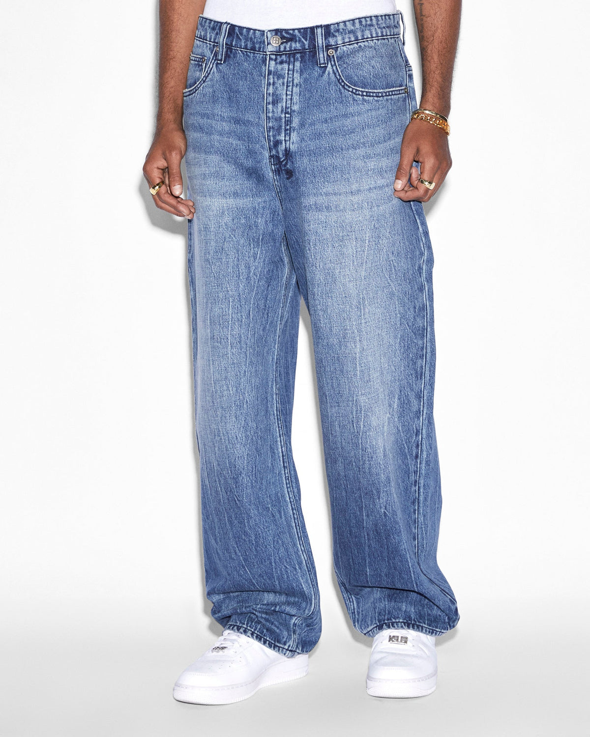 Mens Maxx Bluuu Baggy Denim Jeans - Denim