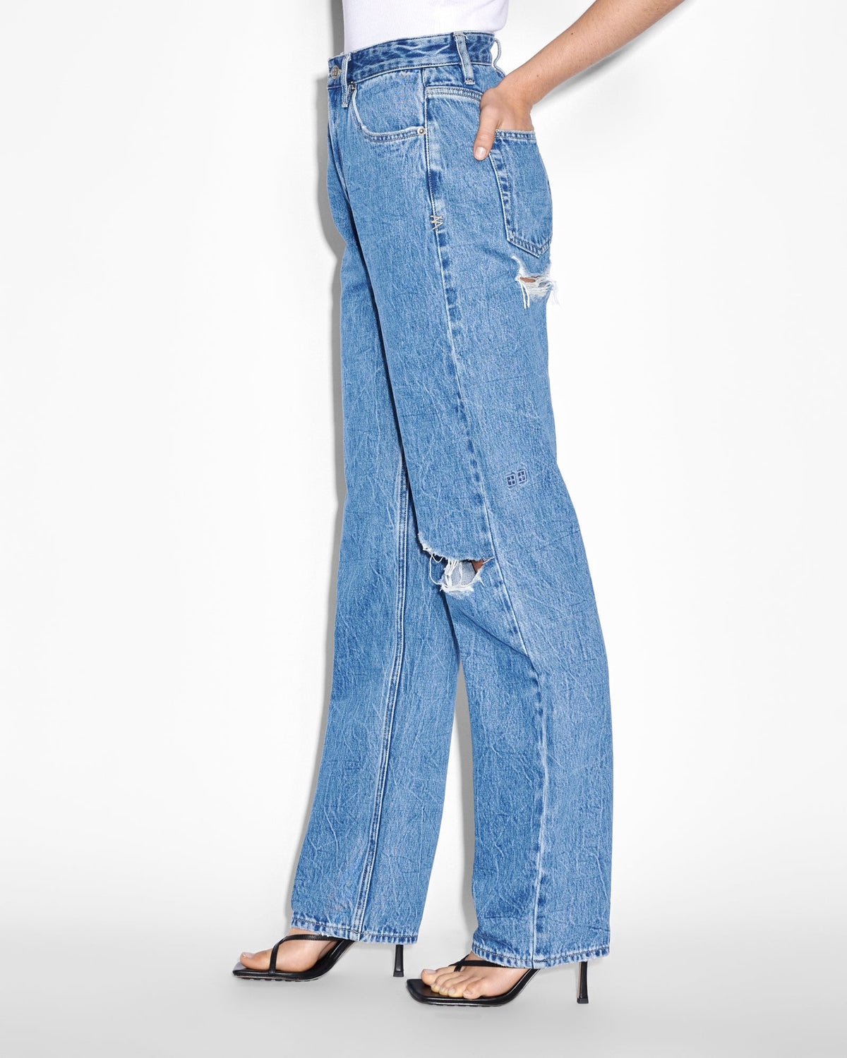 WOMENS PLAYBACK RAMBLE TRASHED DENIM JEANS