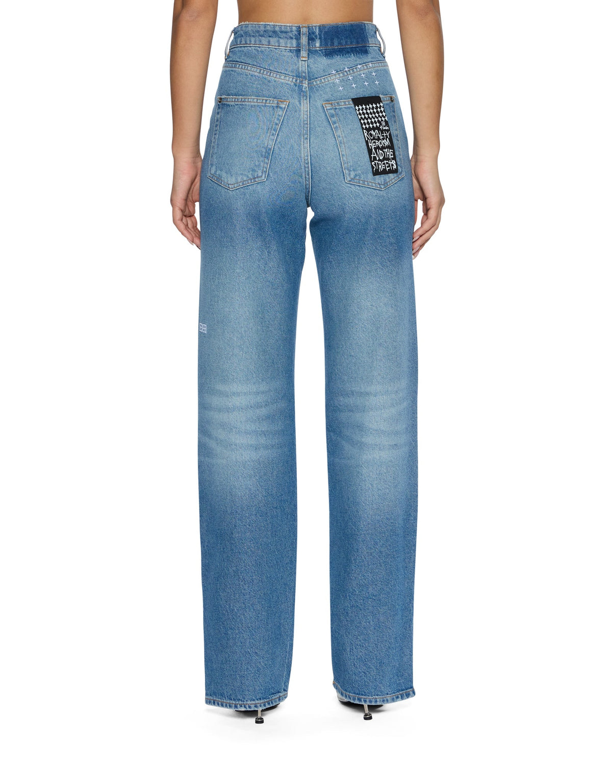 Womens Playback Splits Tru Vintage Straight Denim Jeans - Denim