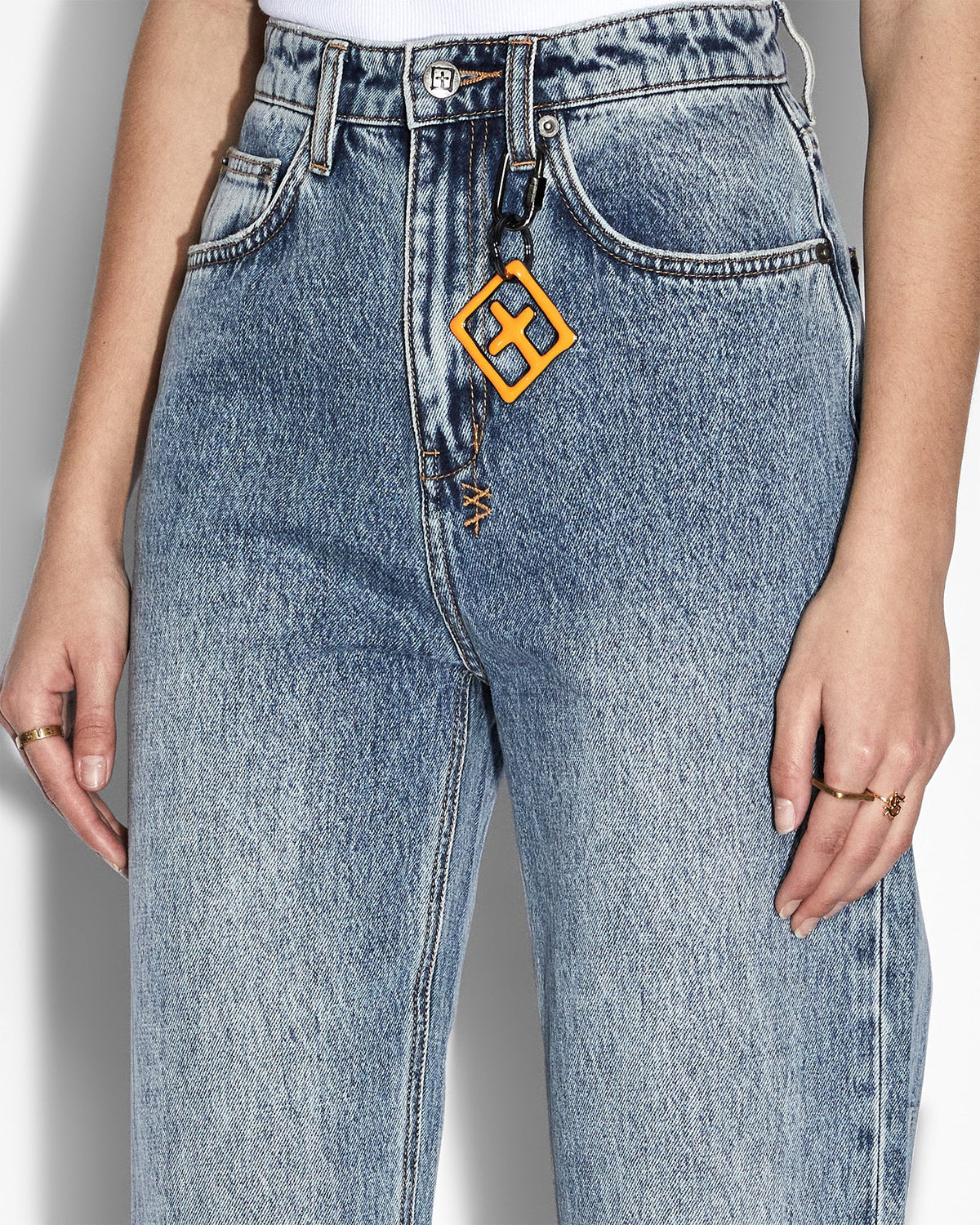 Womens Playback Haven Splits Straight Denim Jeans - Denim