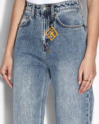 Womens Playback Haven Splits Straight Denim Jeans - Denim