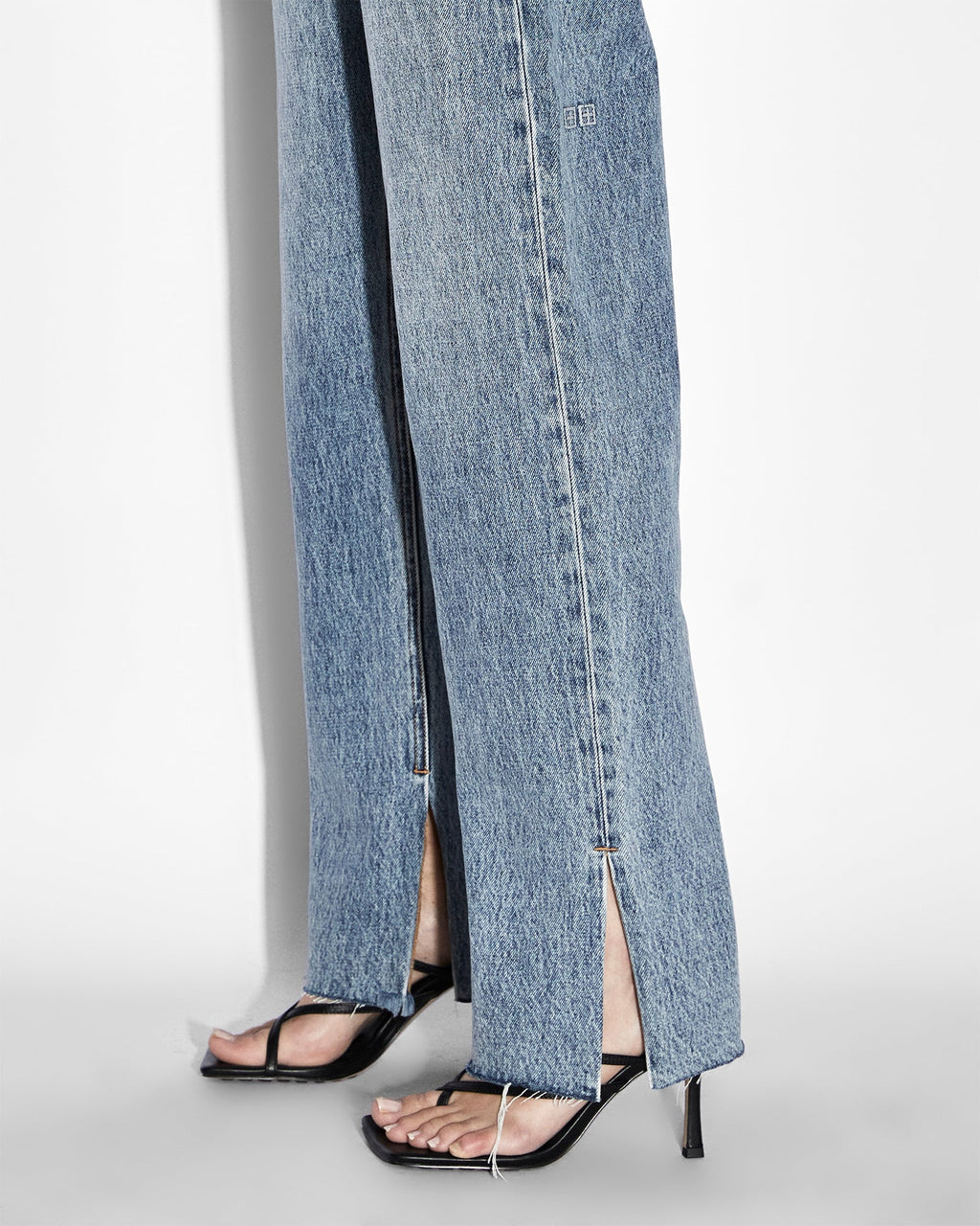 Womens Playback Haven Splits Straight Denim Jeans - Denim