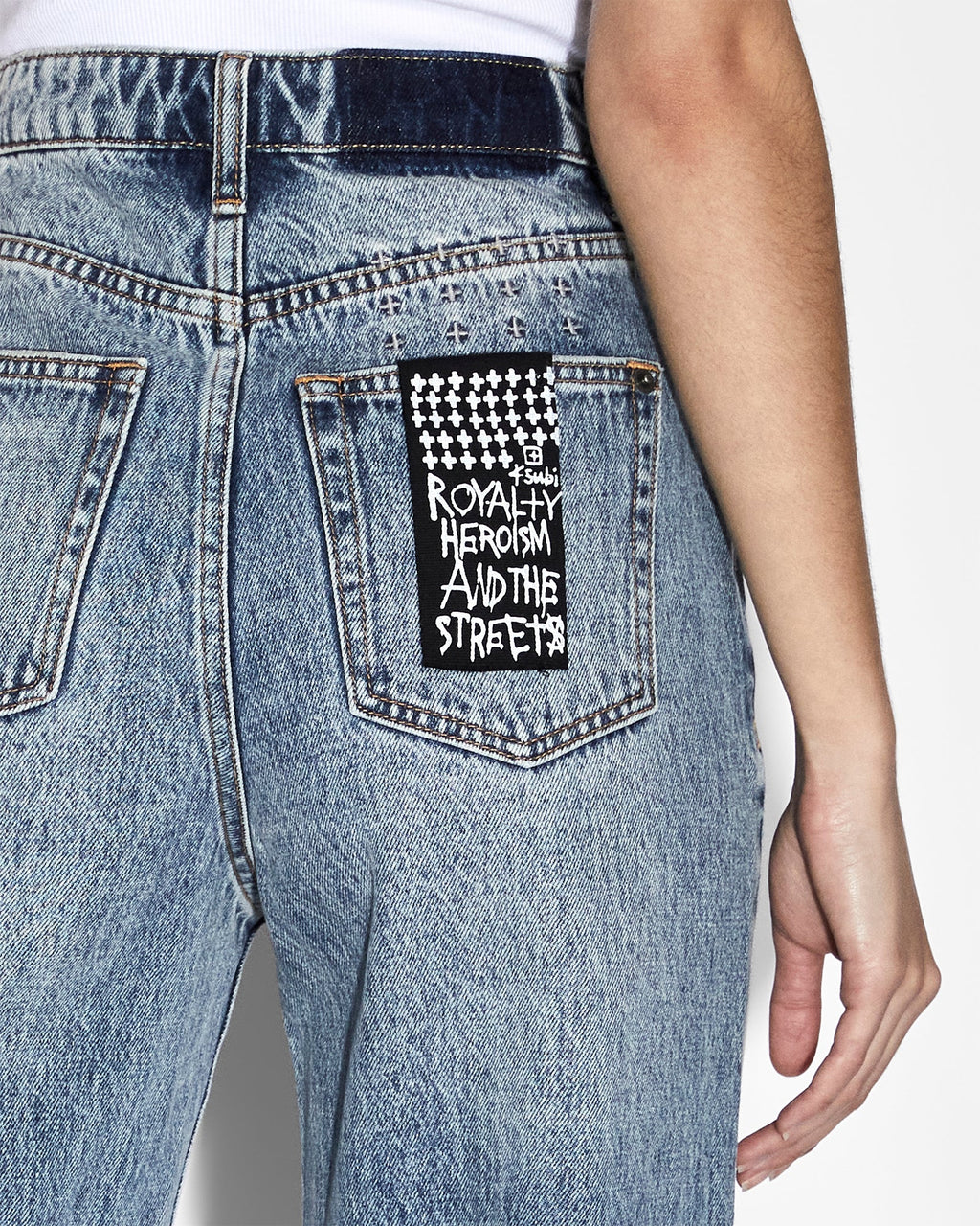 Womens Playback Haven Splits Straight Denim Jeans - Denim