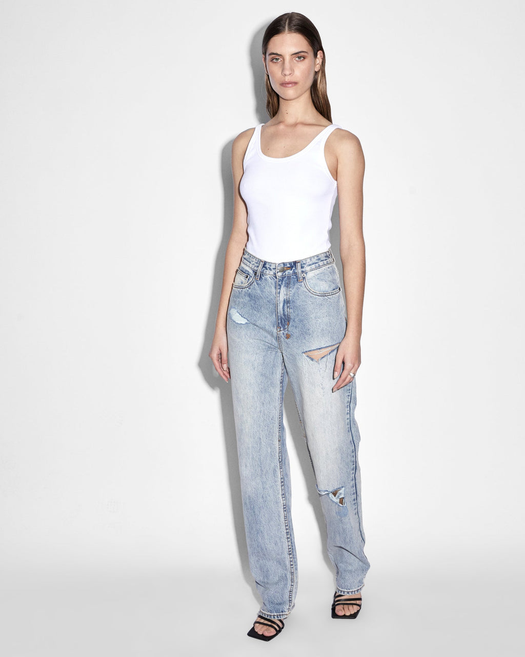 WOMENS PLAYBACK SKREAM TRASHED DENIM JEANS