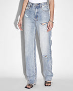 WOMENS PLAYBACK SKREAM TRASHED DENIM JEANS