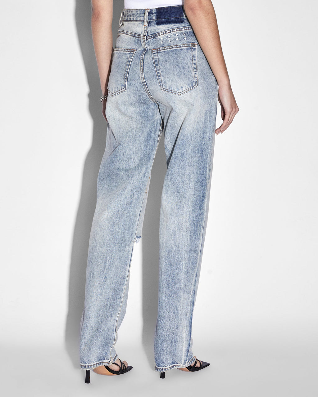 WOMENS PLAYBACK SKREAM TRASHED DENIM JEANS