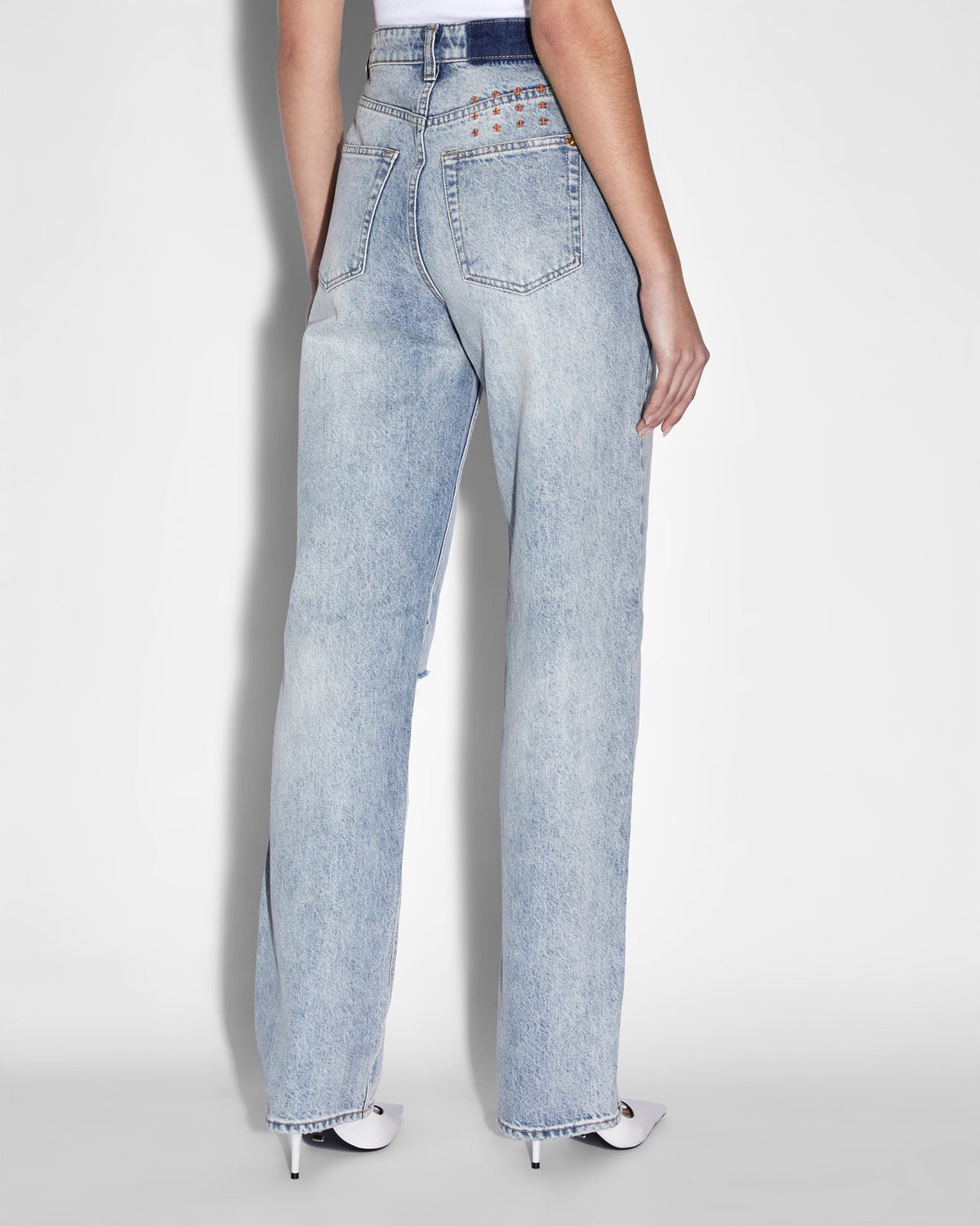 Womens Ksubi X P.e Nation Playback Zipped N Ripped Straight Denim Jeans - Denim