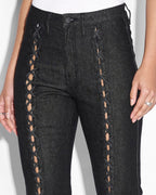 Womens Soho Ebony Laced Flare Denim Jeans - Black