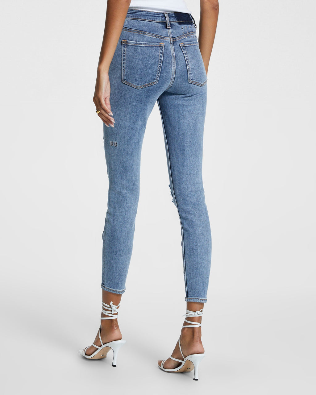WOMENS SPRAY ON EXPOSED HAVEN DENIM JEANS