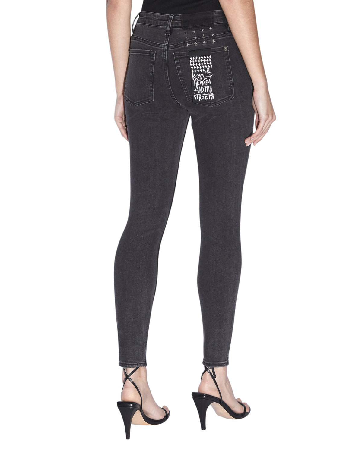 WOMENS SPRAY ON HELL CAT RIPPED DENIM JEANS