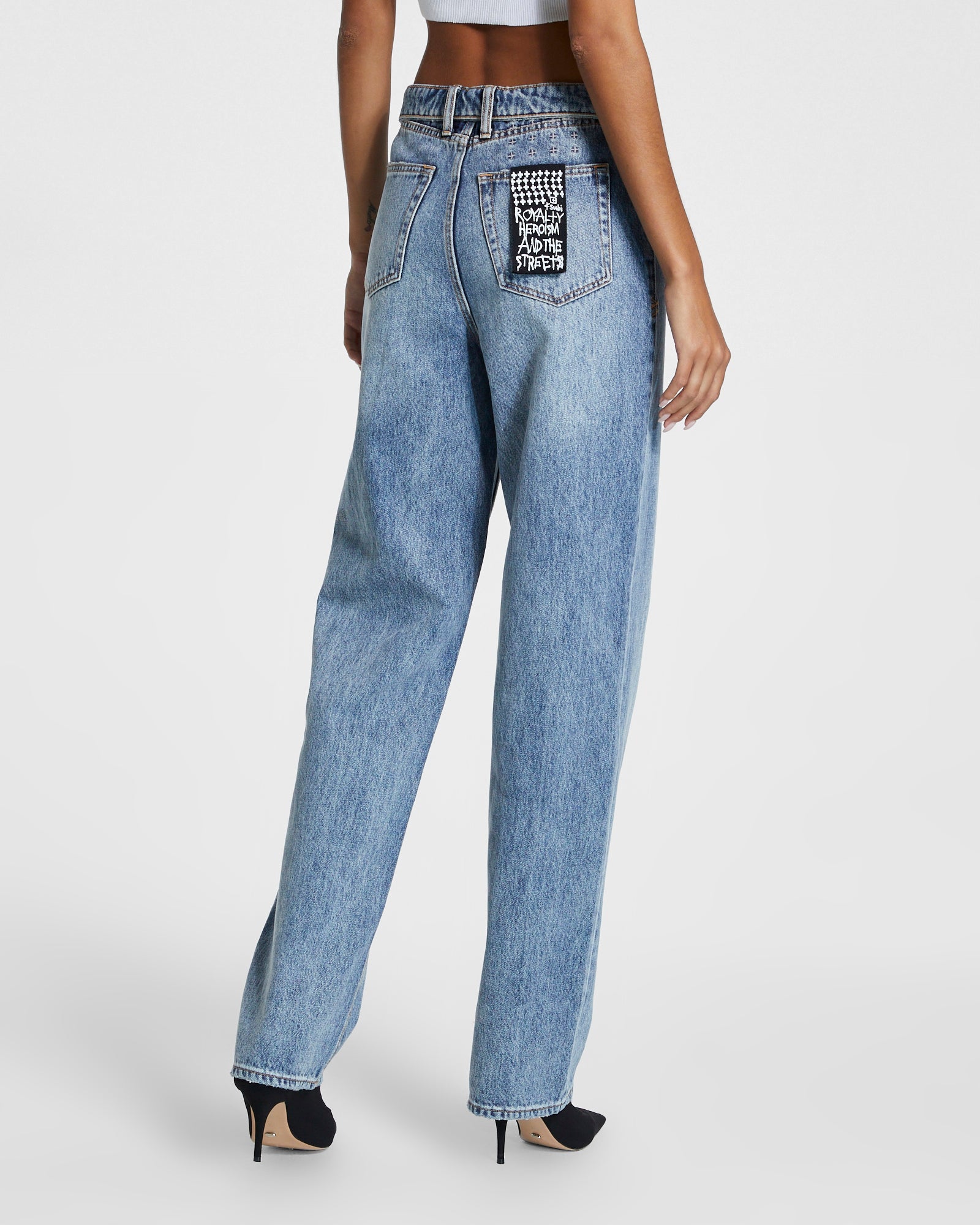WOMENS  UNDONE PLAYBACK HAVEN STRAIGHT DENIM JEANS