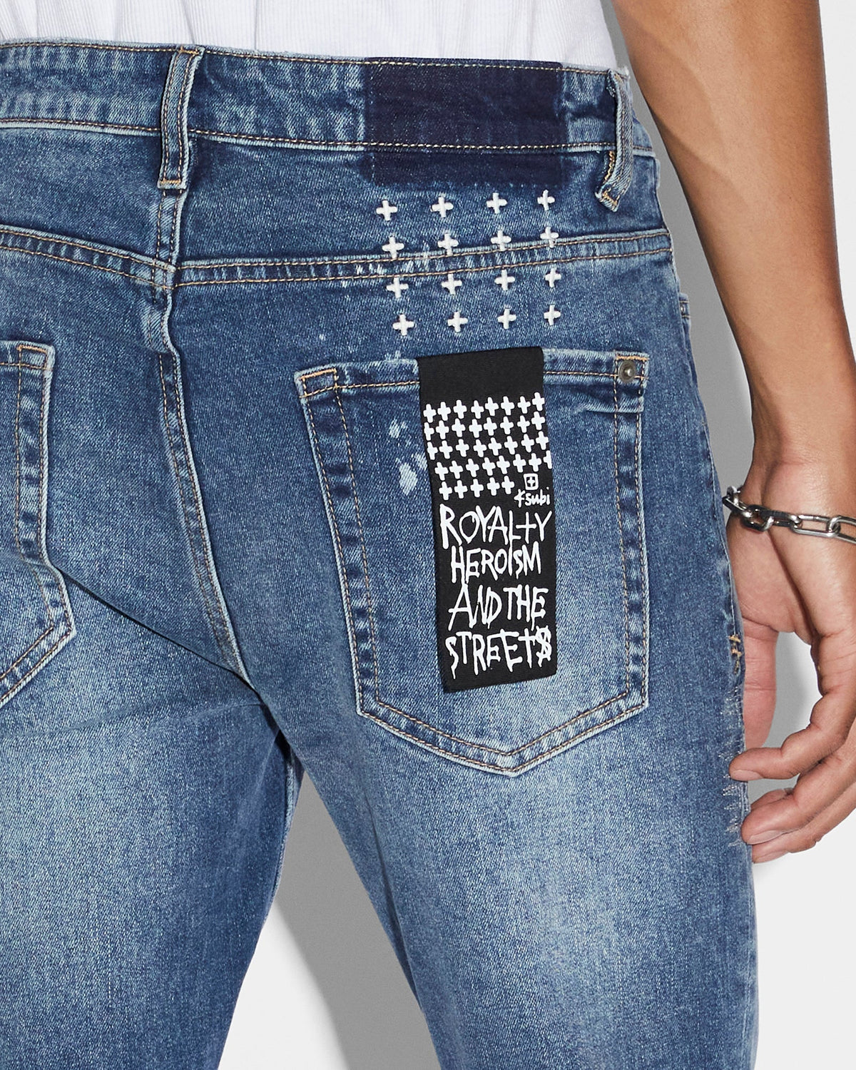 MENS VAN WINKLE KULTURE TRASHED DENIM JEANS