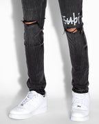 Mens Van Winkle 1999 Black Skinny Denim Jeans - Black