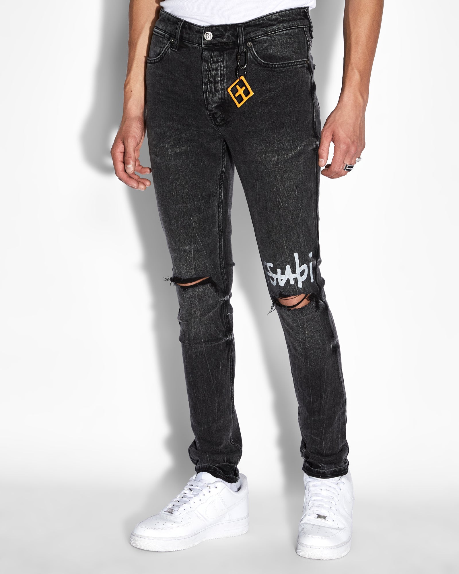 MENS VAN WINKLE 1999 BLACK SKINNY DENIM JEANS