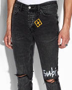 Mens Van Winkle 1999 Black Skinny Denim Jeans - Black