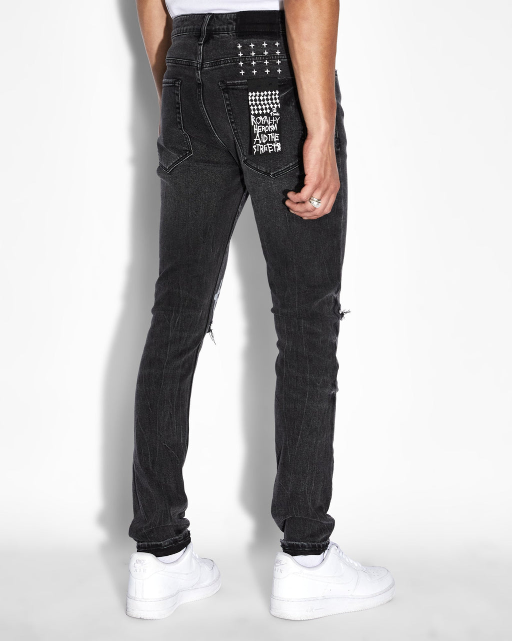 Mens Van Winkle 1999 Black Skinny Denim Jeans - Black