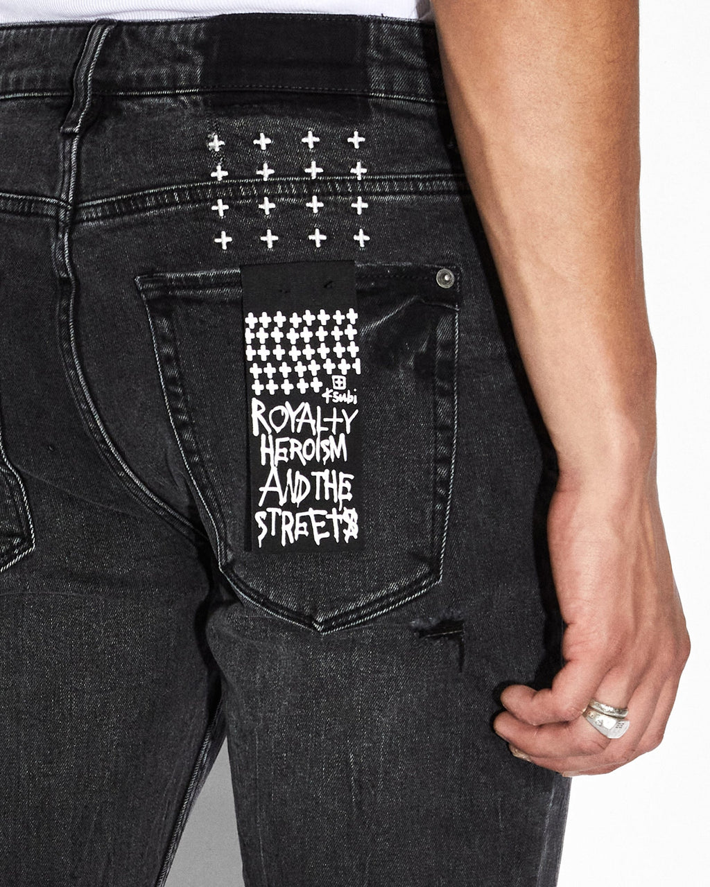 Mens Van Winkle 1999 Black Skinny Denim Jeans - Black