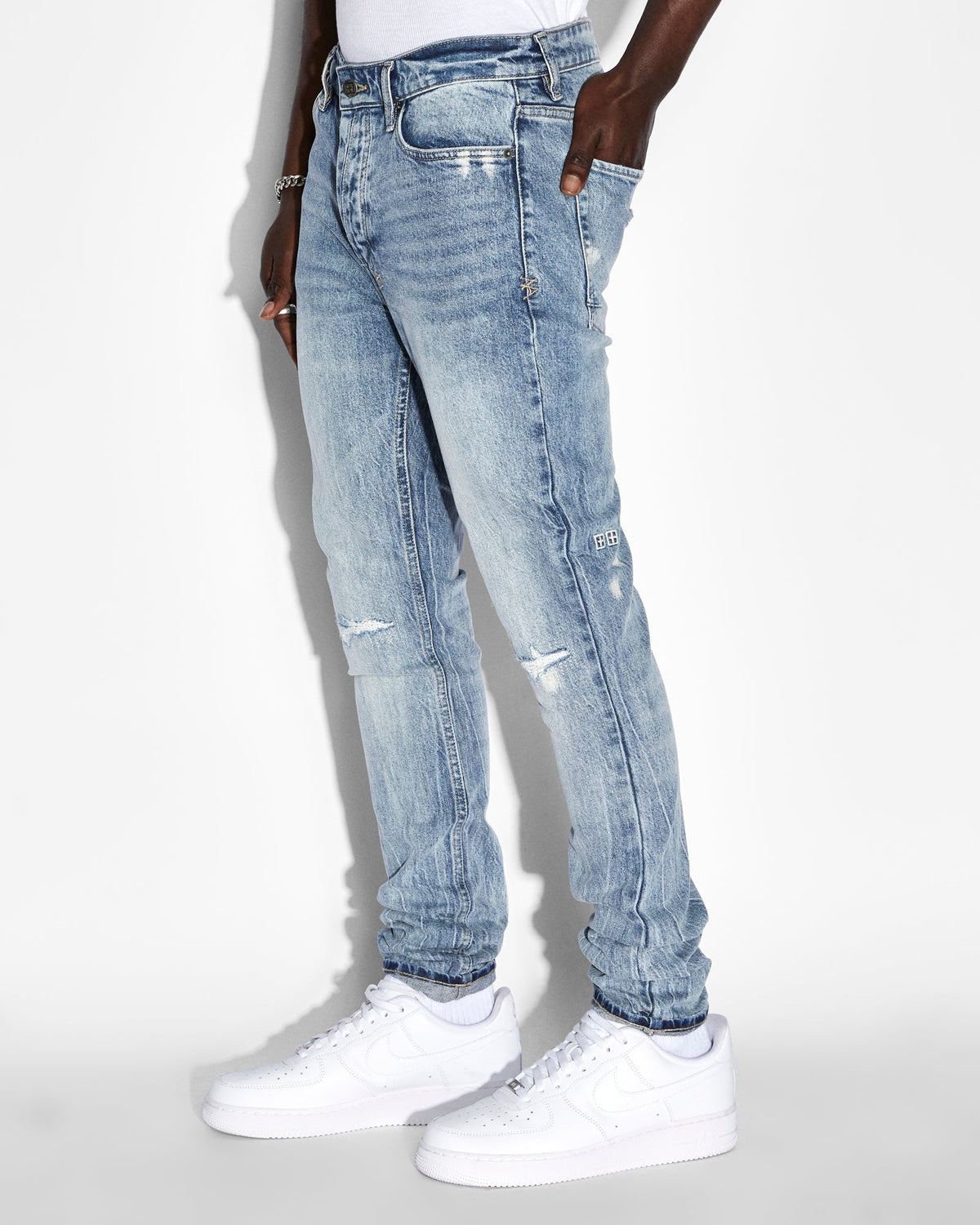 Mens Van Winkle Highfly Skinny Denim Jeans - Denim