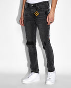 MENS VAN WINKLE SPRAY OUT ORANGE DENIM JEANS