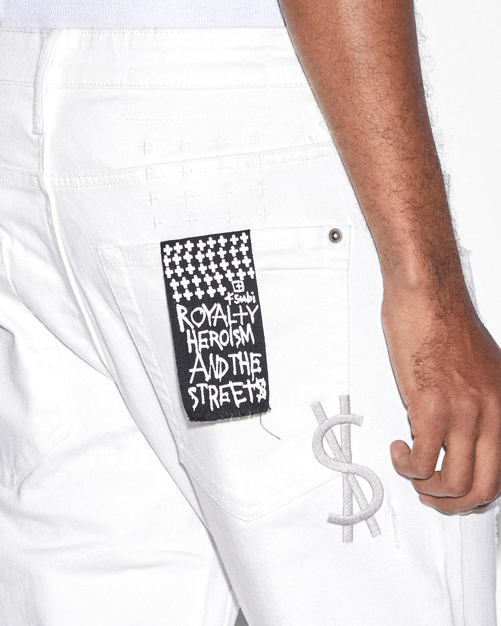 Mens Van Winkle Avalanche Trashed Skinny Denim Jeans - White