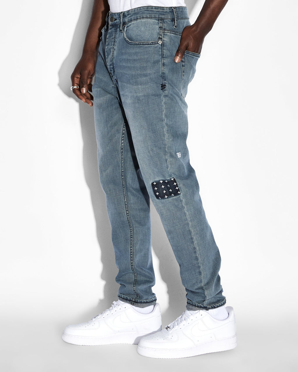 Mens Wolfgang 3rd Degree Tapered Denim Jeans - Denim