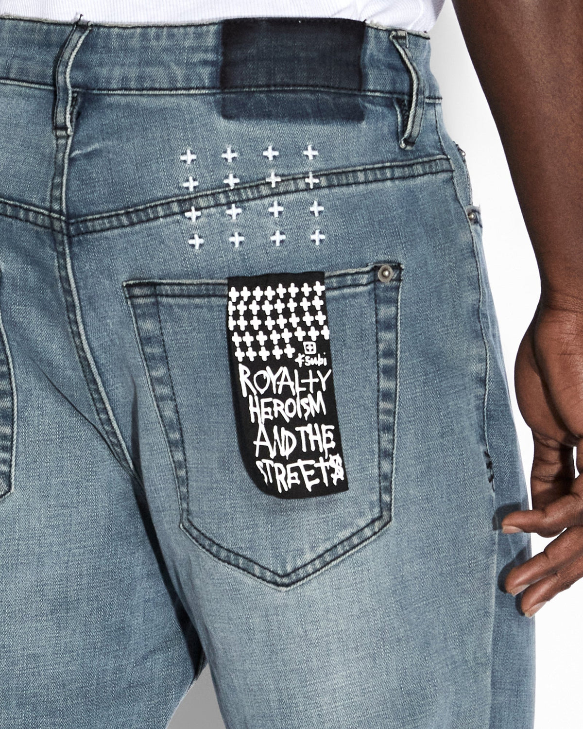 Mens Wolfgang 3rd Degree Tapered Denim Jeans - Denim