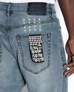 Mens Wolfgang 3rd Degree Tapered Denim Jeans - Denim