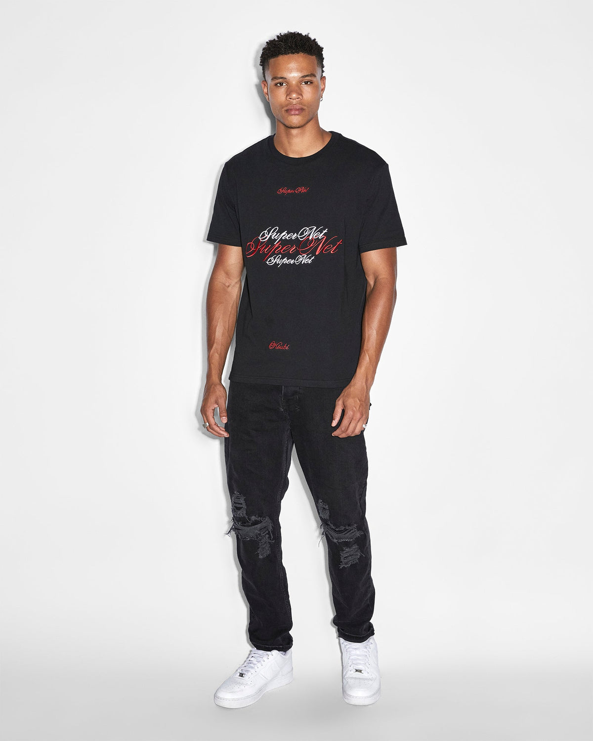 SCRIPTED KASH SS TEE RED/BLACK