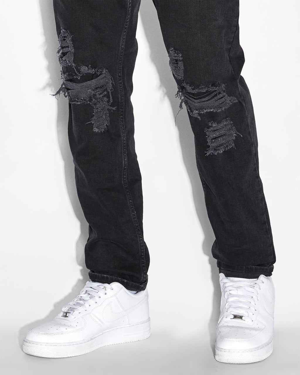 MENS WOLFGANG BONEYARD BLACK DENIM JEANS