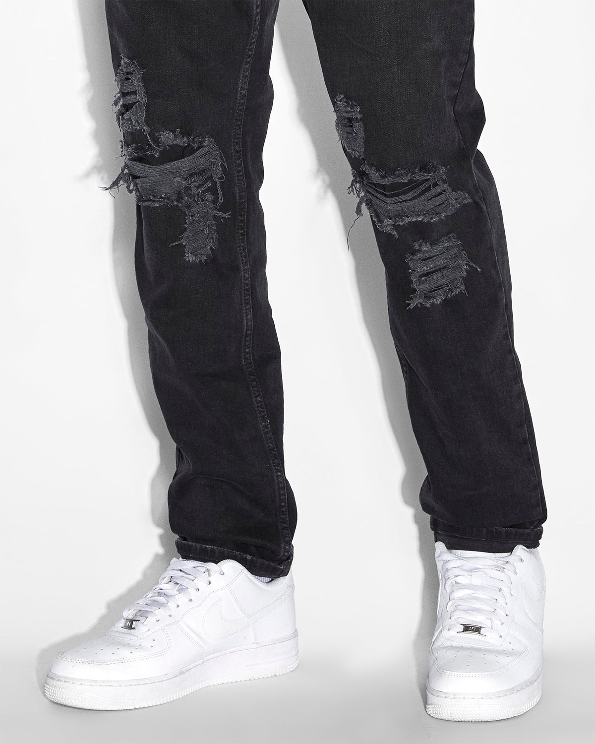 MENS WOLFGANG BONEYARD BLACK DENIM JEANS