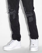 MENS WOLFGANG BONEYARD BLACK DENIM JEANS