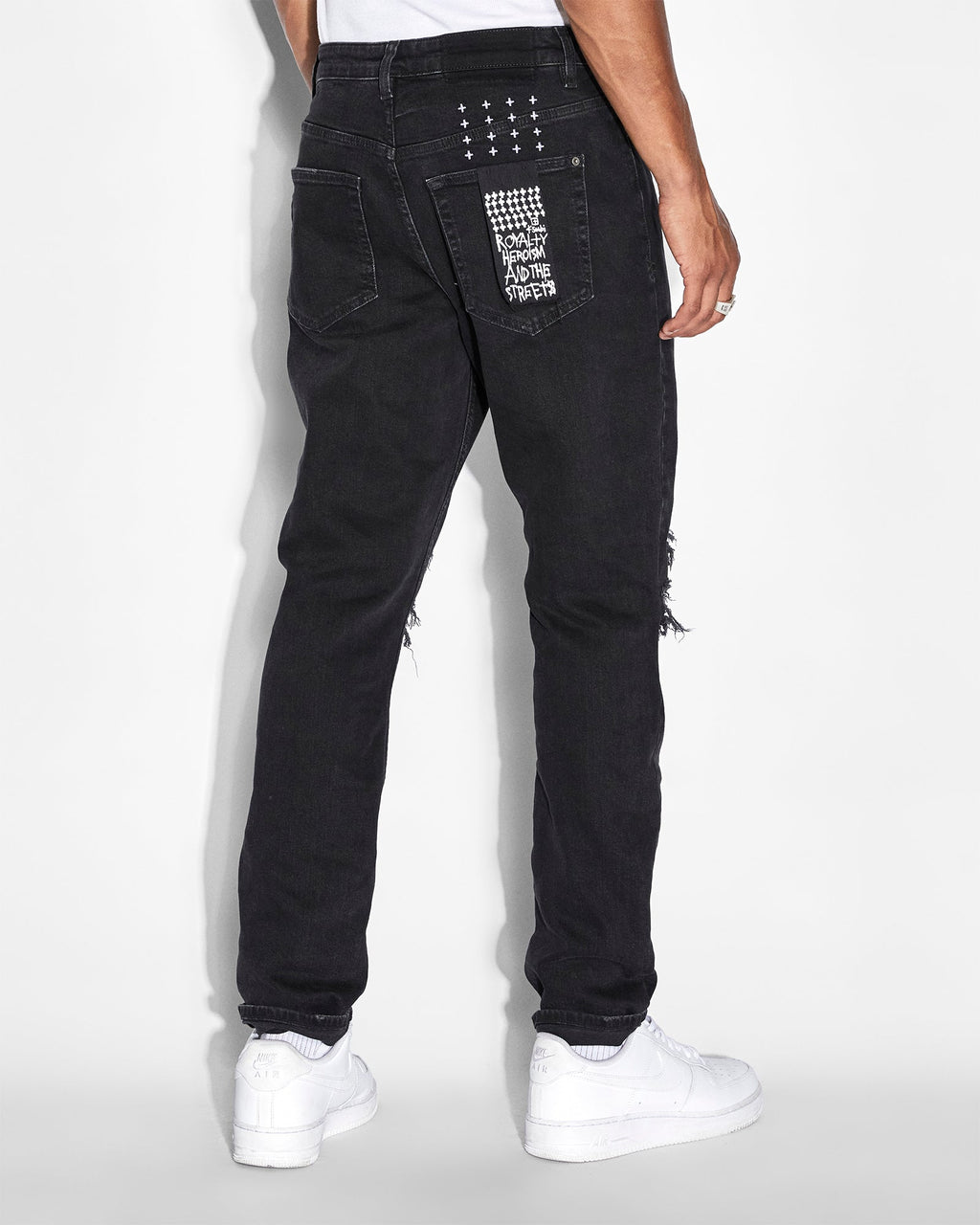 MENS WOLFGANG BONEYARD BLACK DENIM JEANS