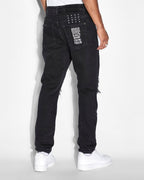 MENS WOLFGANG BONEYARD BLACK DENIM JEANS