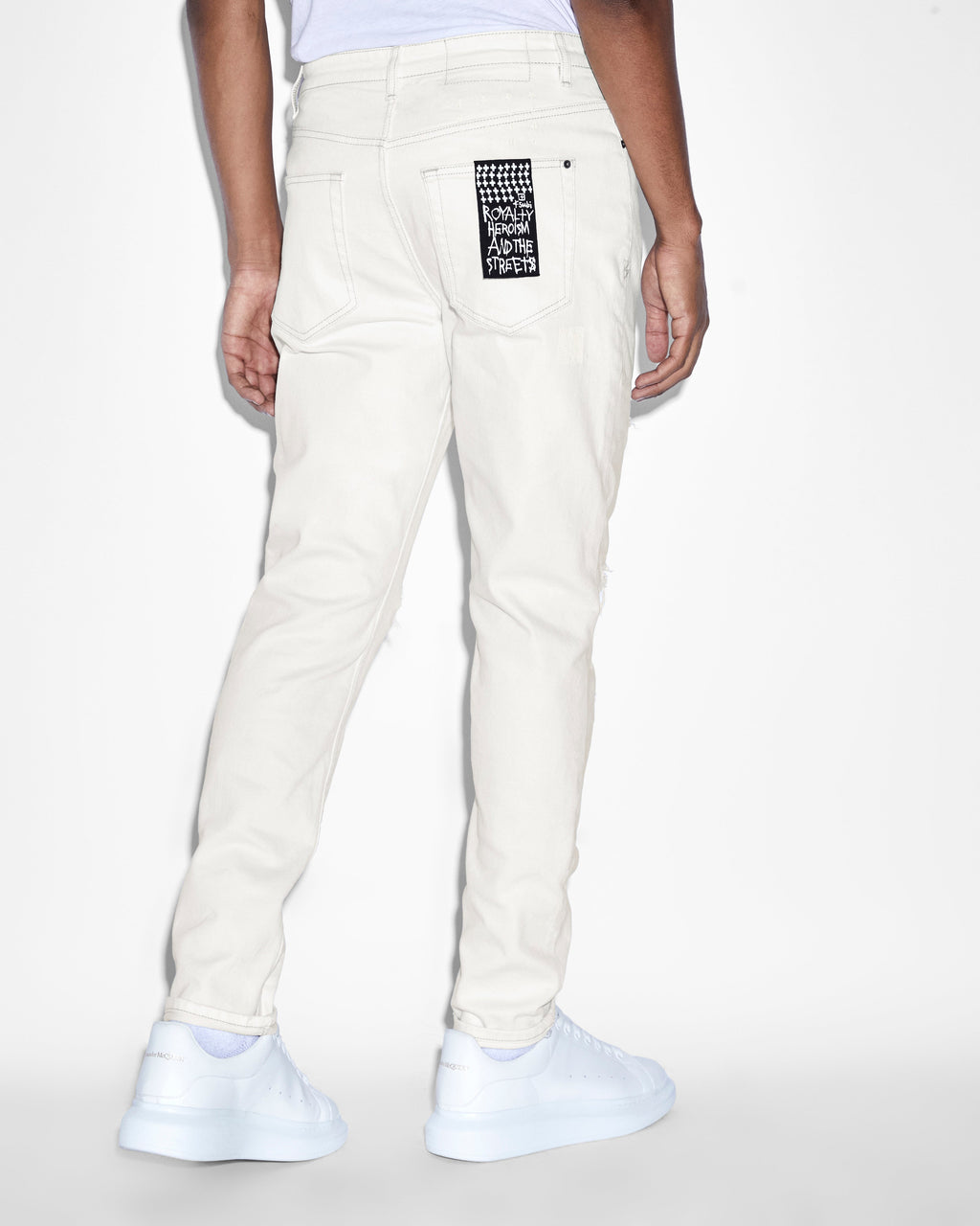 MENS WOLFGANG IVORY REPAIR DENIM JEANS