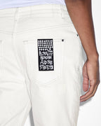 MENS WOLFGANG IVORY REPAIR DENIM JEANS