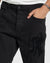 MENS  WOLFGANG K PATCH ACE BLACK TAPERED DENIM JEANS