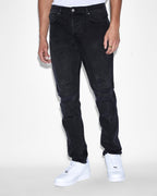 Mens Wolfgang Stitches Black Tapered Denim Jeans - Black
