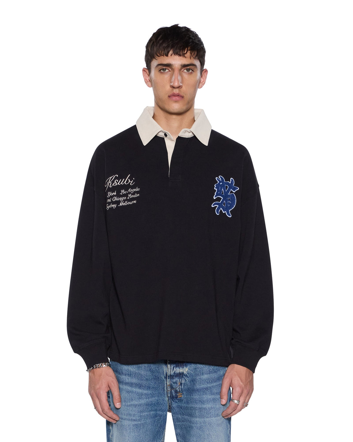 RUGGED RUGBY LS JERSEY BLACK FADE