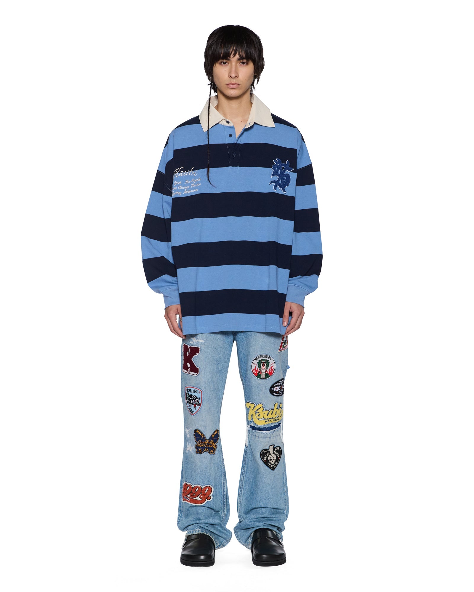 MENS  RUGGED RUGBY JERSEY FADED ICE BOXY FASHION TOPS