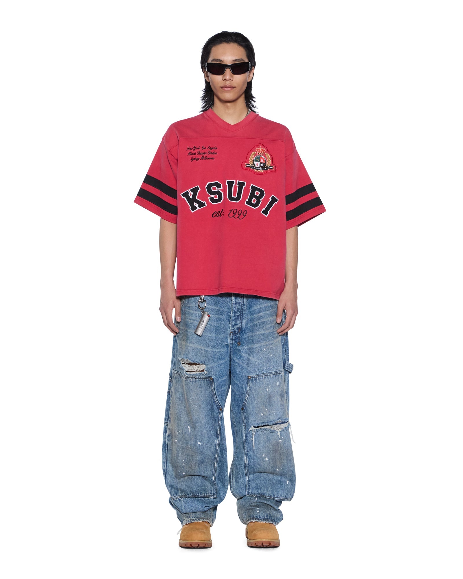 MENS  DUKE SS JERSEY CRIMSON OVERSIZED TEES