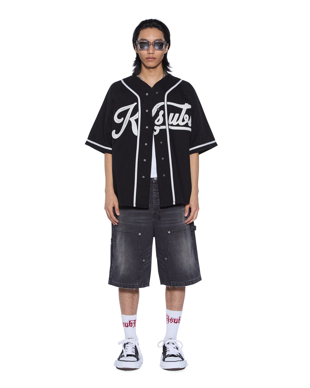 MENS OUTFIELD SS JERSEY BLACK FASHION TOPS
