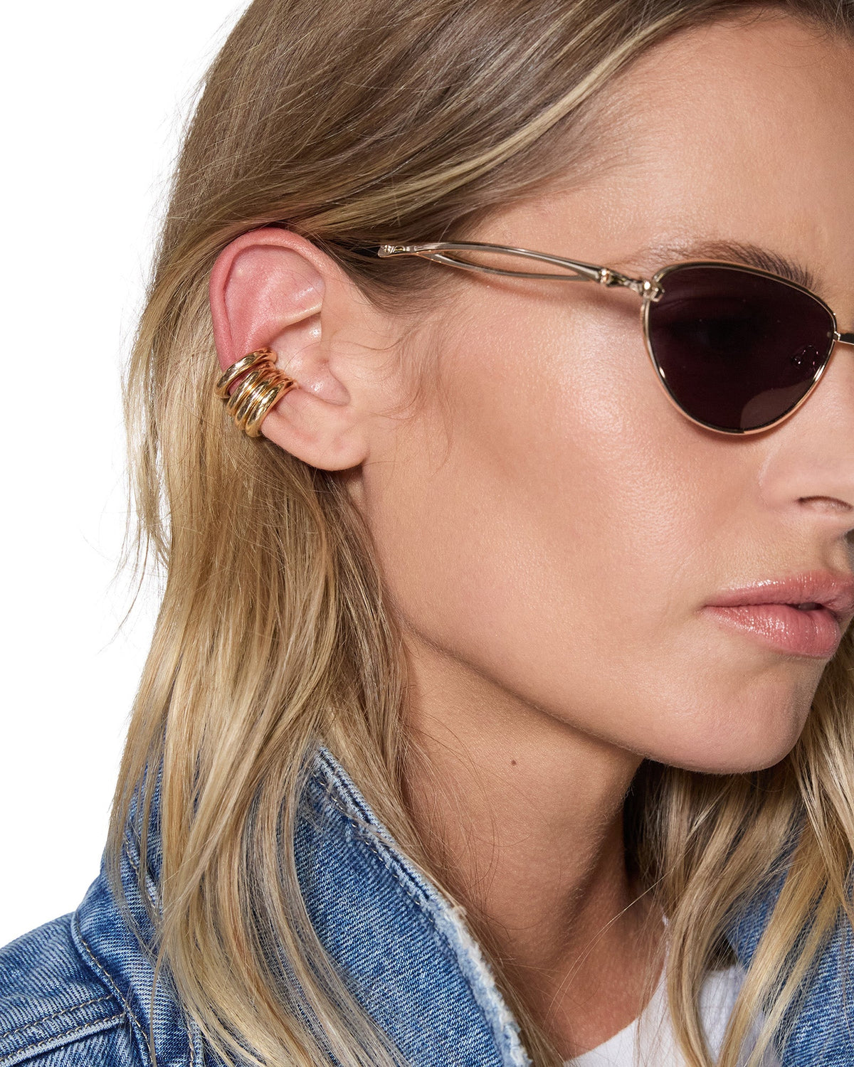 Stakked Ear Cuff Set Gold Jewellery - Gold