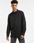 MENS KASH LS SHIRT BLACK RED SHIRTS